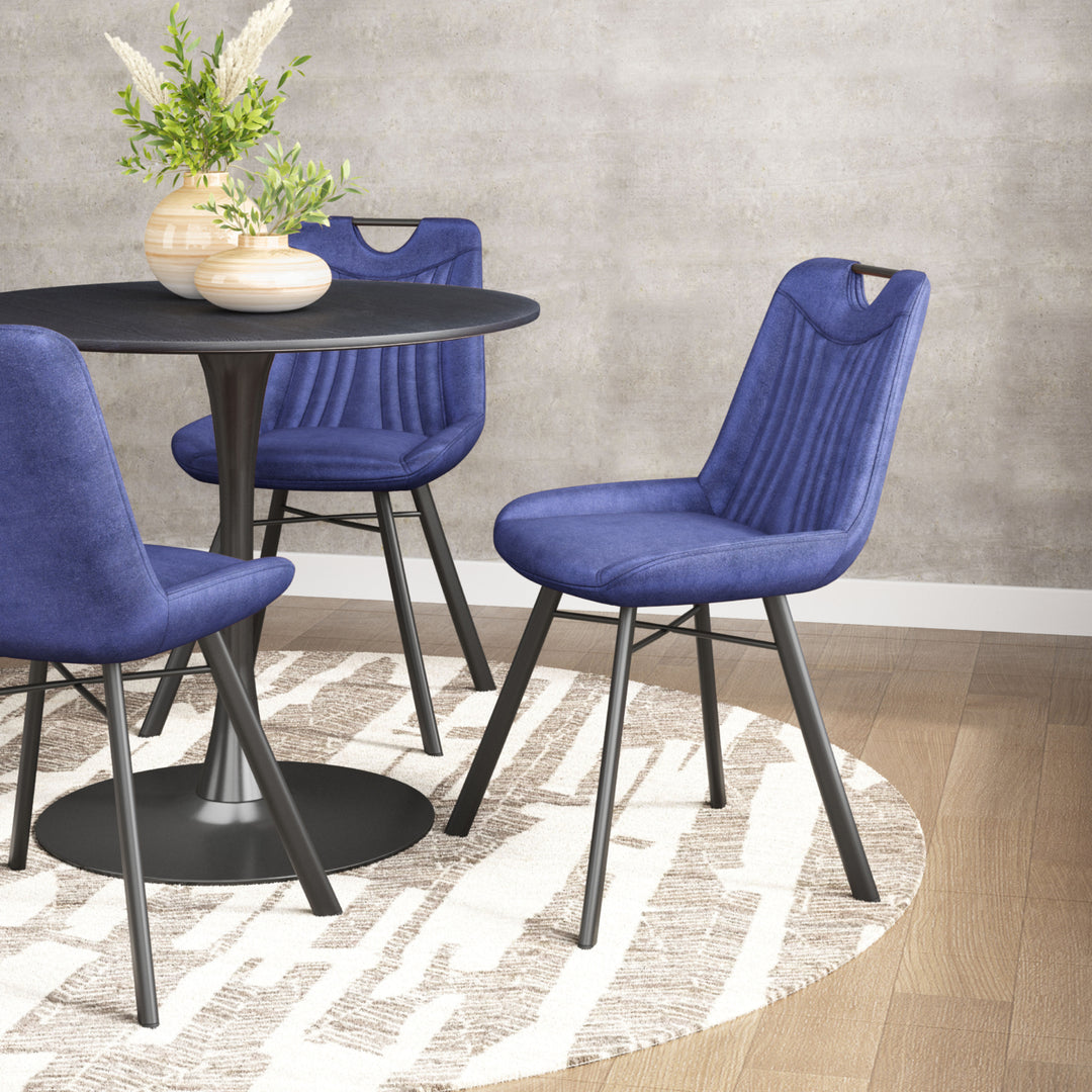 Tyler Dining Chair Set of 2 Velvet Seat Powder Coated Steel Frame Modern Glam Image 9