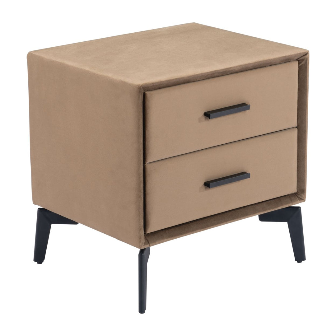 Montana Side Table Brown MDF Plywood Frame 2 Drawers Powder Coated Steel Image 1