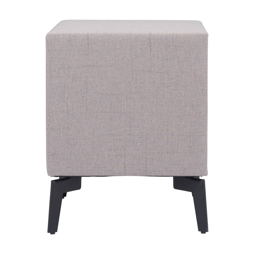 Halle Gray Side Table Modern MDF/Steel Frame Two Drawers Stylish Design Image 2