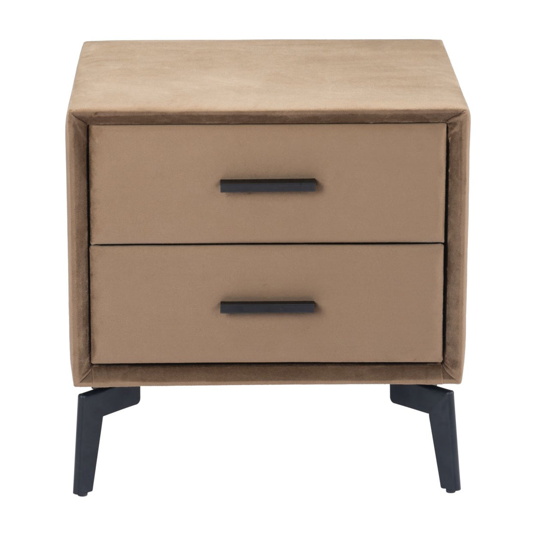 Montana Side Table Brown MDF Plywood Frame 2 Drawers Powder Coated Steel Image 3