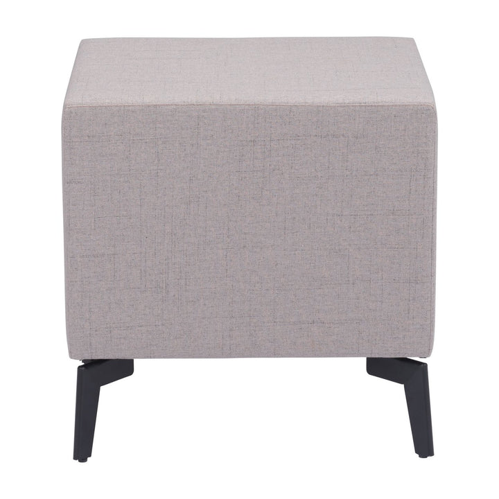 Halle Gray Side Table Modern MDF/Steel Frame Two Drawers Stylish Design Image 4