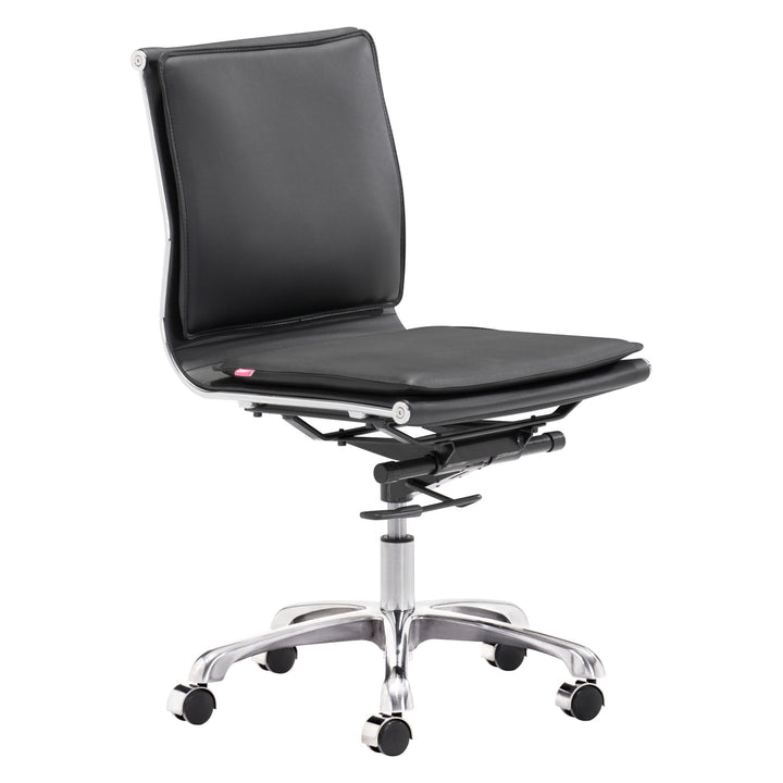 Lider Plus Armless Office Chair Ergonomic Padded Seat Chromed Steel Frame Image 4