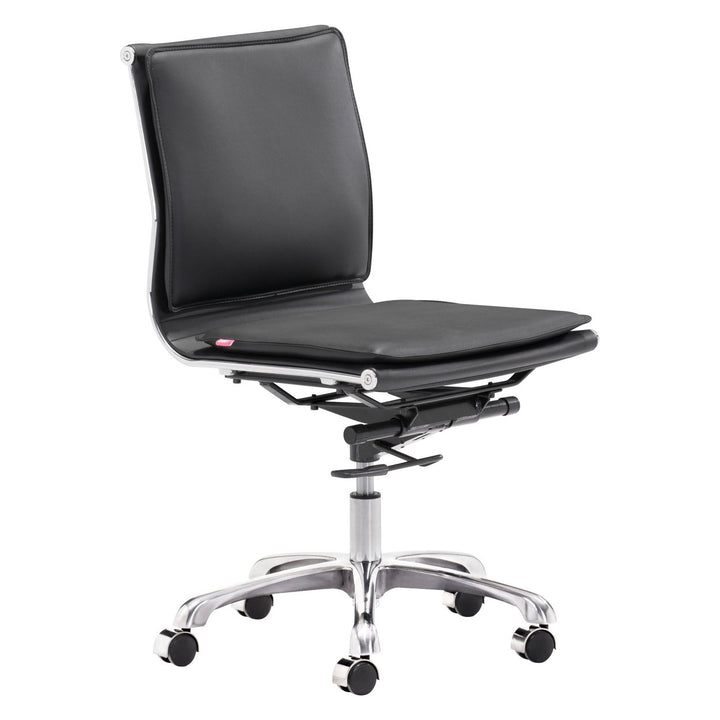 Lider Plus Armless Office Chair Ergonomic Padded Seat Chromed Steel Frame Image 1