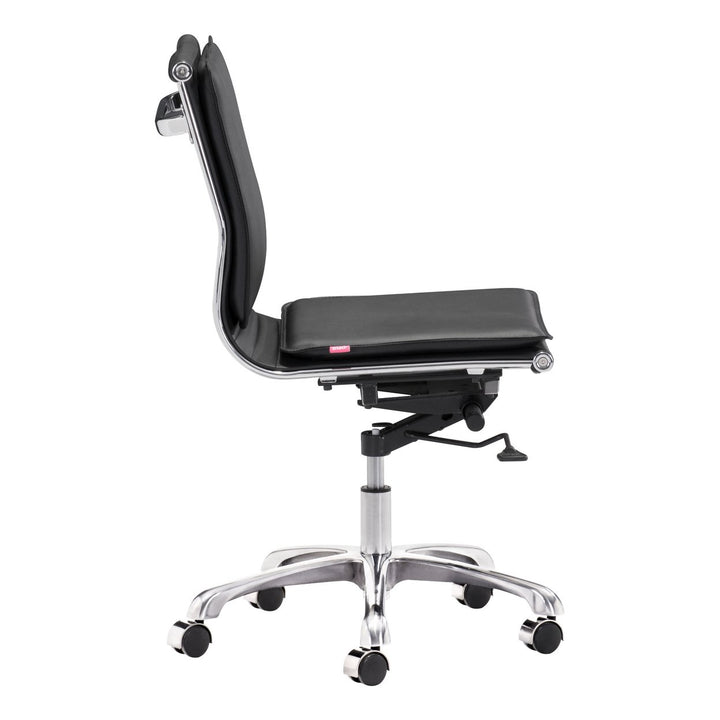 Lider Plus Armless Office Chair Ergonomic Padded Seat Chromed Steel Frame Image 5