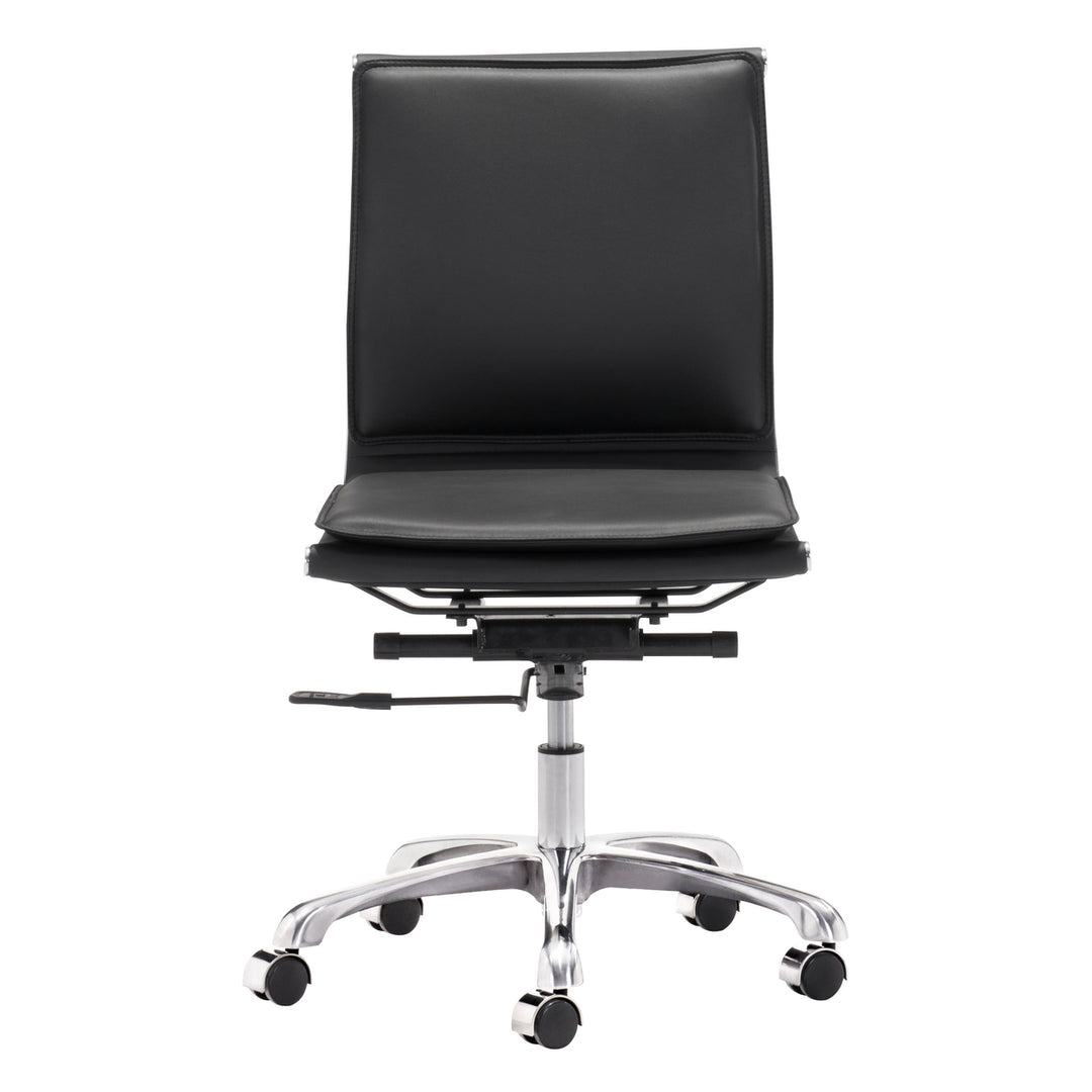 Lider Plus Armless Office Chair Ergonomic Padded Seat Chromed Steel Frame Image 6