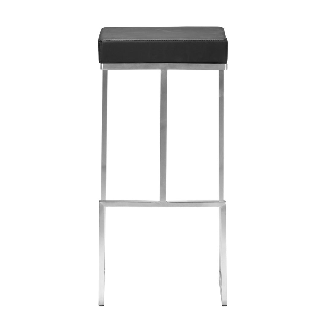 Darwen Barstool Set of 2 Stainless Steel Polyurethane Seat Modern Design Image 3