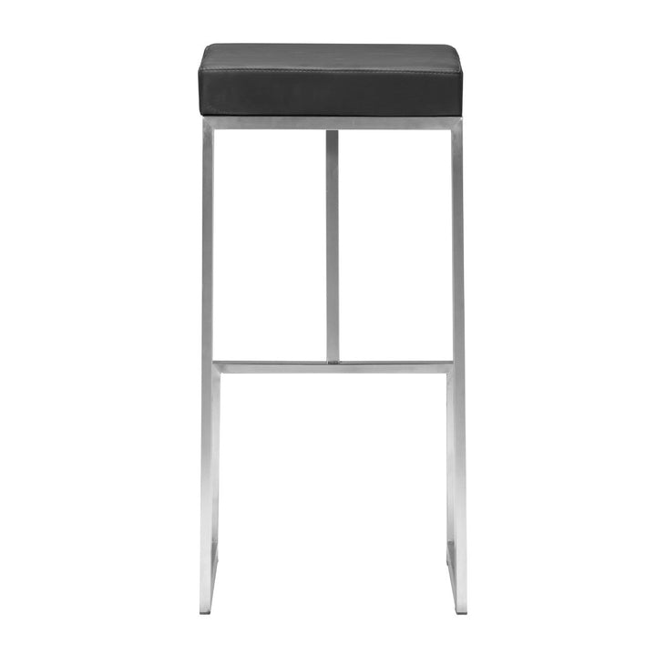 Darwen Barstool Set of 2 Stainless Steel Polyurethane Seat Modern Design Image 4