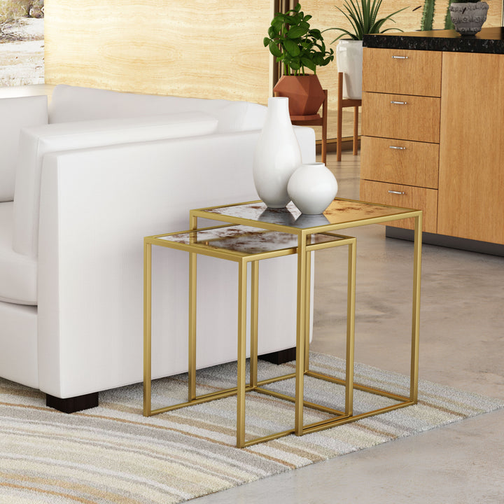 Calais Nesting Tables (2-Piece) Gold Image 7