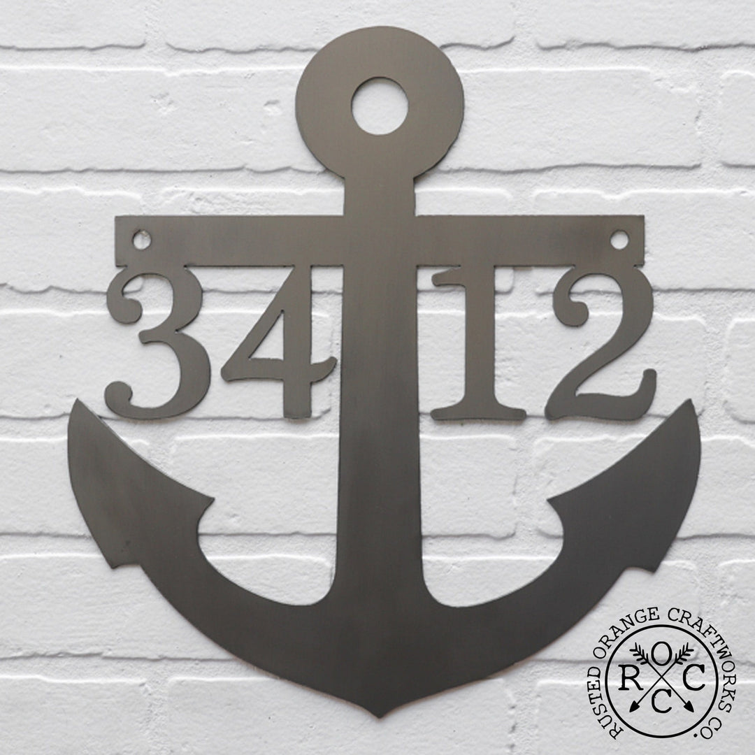 Anchor Address Plaque - Coastal House Numbers Plaque Beach Nautical Decor Image 6