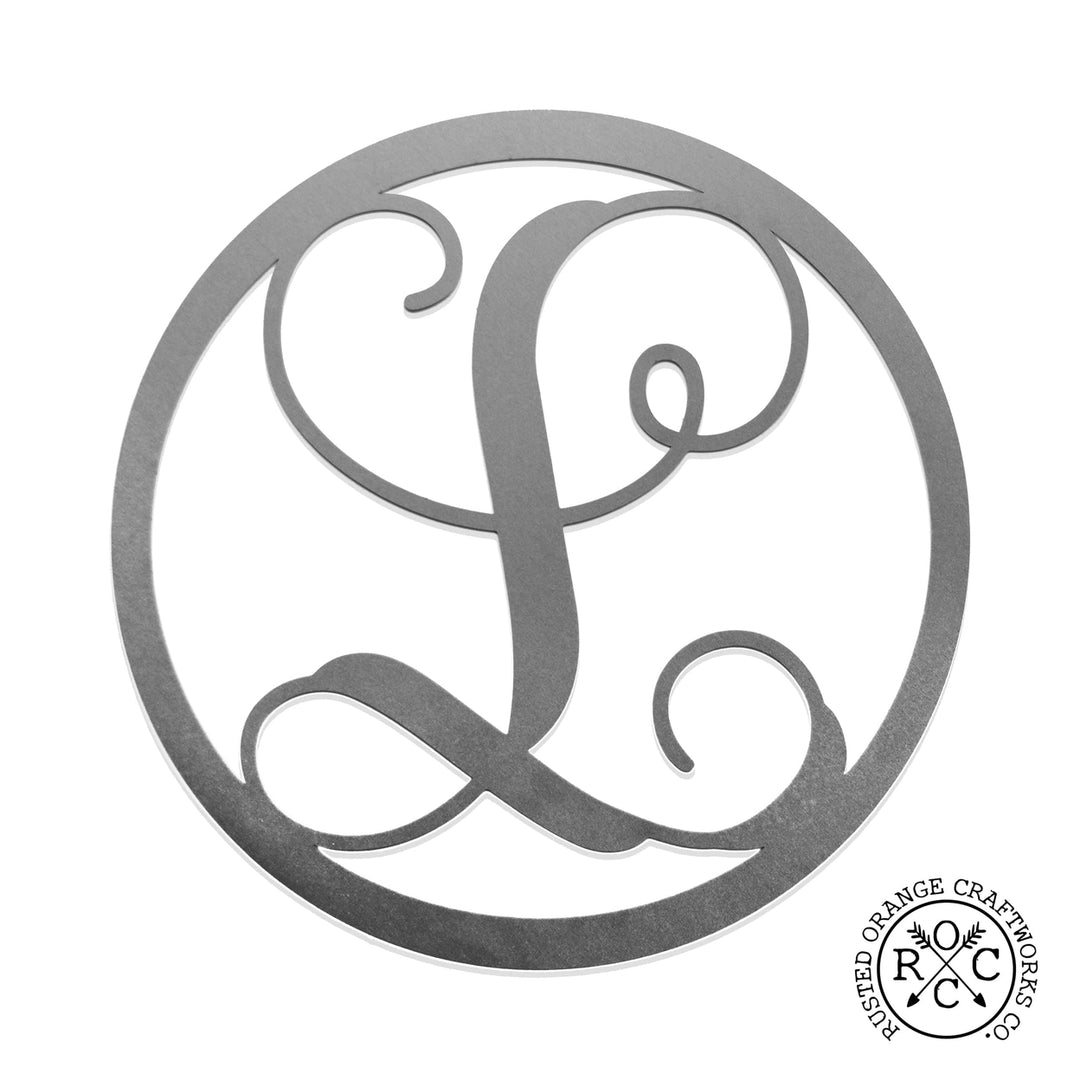 14" Single Letter Circle Monogram - Front Door Monogram Wreath Decor Image 5