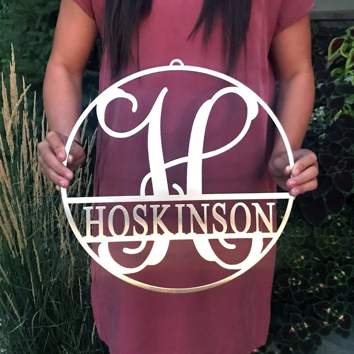 Email Subscribers ONLY 15" Metal Circle Monogram with Name Image 3