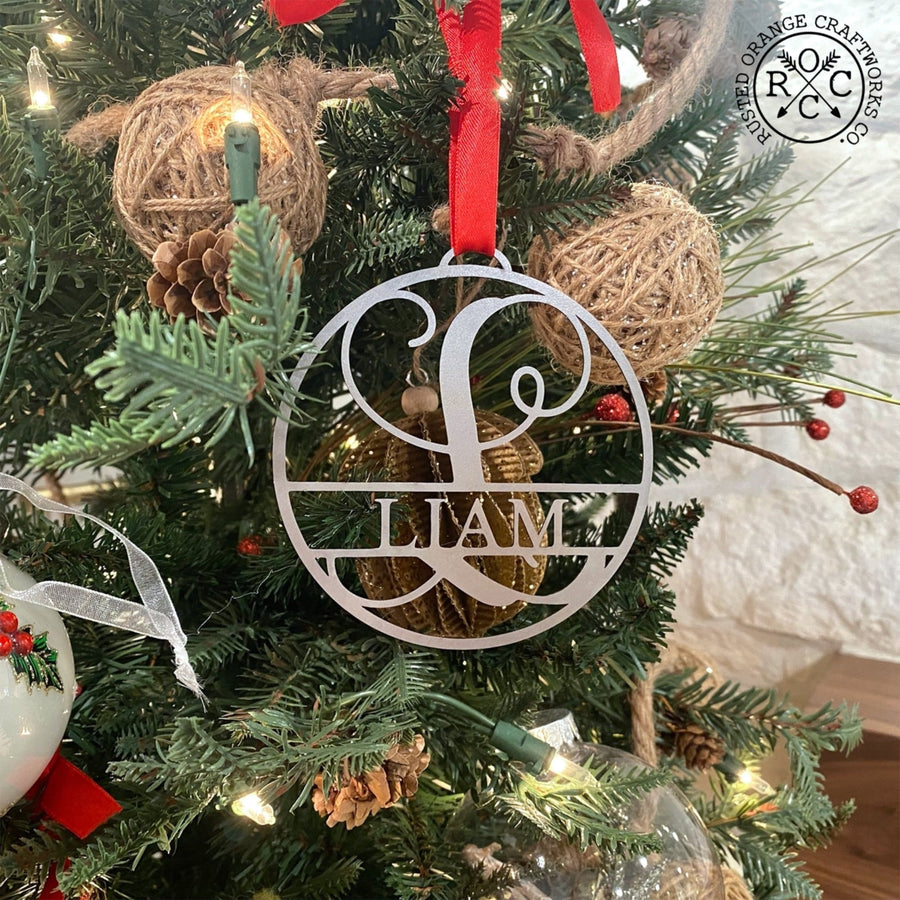 EXCLUSIVE OFFER Circle Monogram Ornament - Single - Personalized Christmas Tree Ornaments Image 1