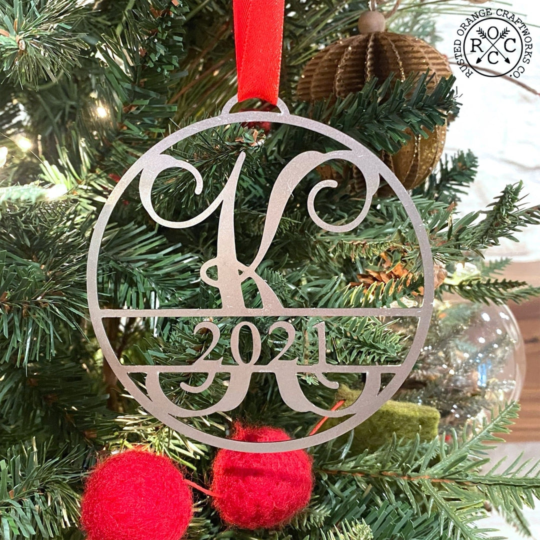 EXCLUSIVE OFFER Circle Monogram Ornament - Single - Personalized Christmas Tree Ornaments Image 3