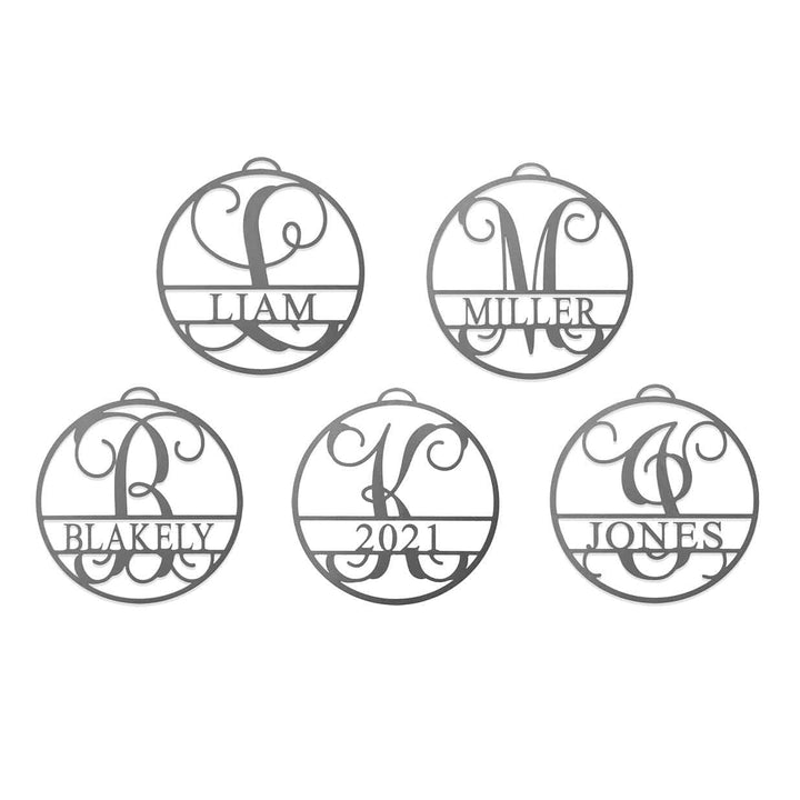 EXCLUSIVE OFFER Circle Monogram Ornament - Single - Personalized Christmas Tree Ornaments Image 4