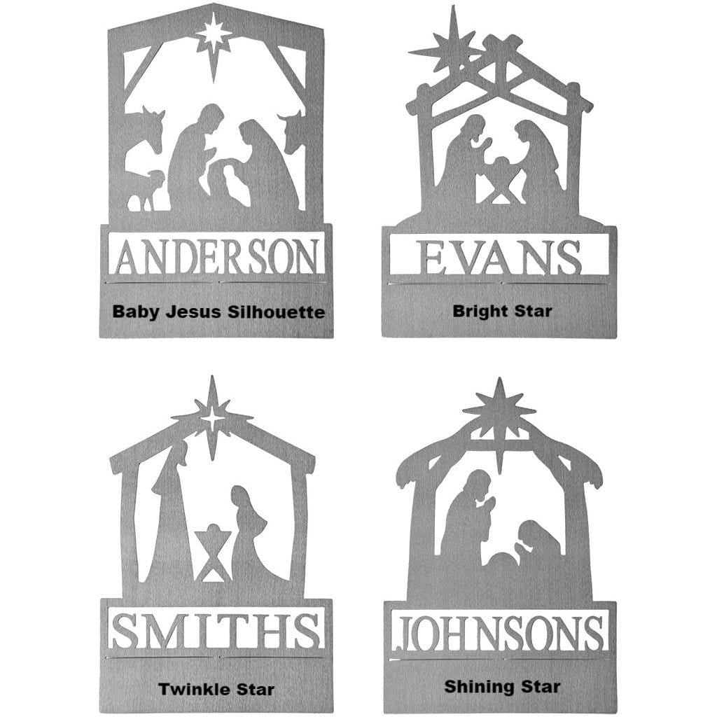 12" Standing Nativity Silhouette - Personalized Christmas Nativity Set Image 2