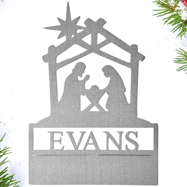 12" Standing Nativity Silhouette - Personalized Christmas Nativity Set Image 6