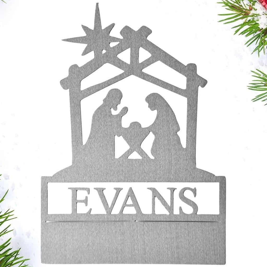 12" Standing Nativity Silhouette - Personalized Christmas Nativity Set Image 1