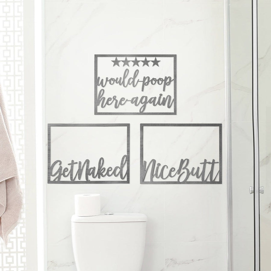 Bathroom Modern Rectangle Signs - Funny Bathroom Sayings for Image 1