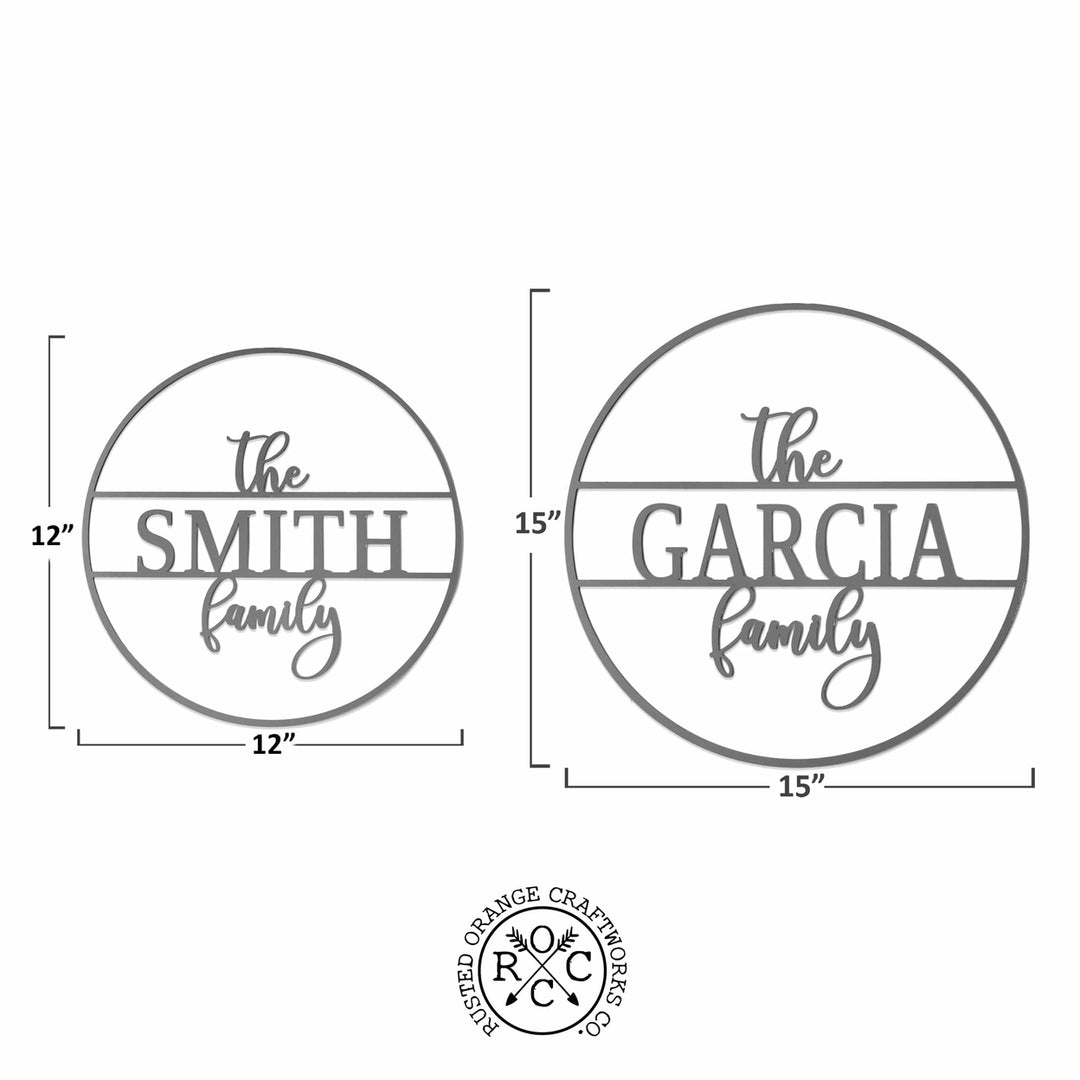 Chandler Family Sign - 2 Sizes - Personalized Circle Family Name Sign Image 4