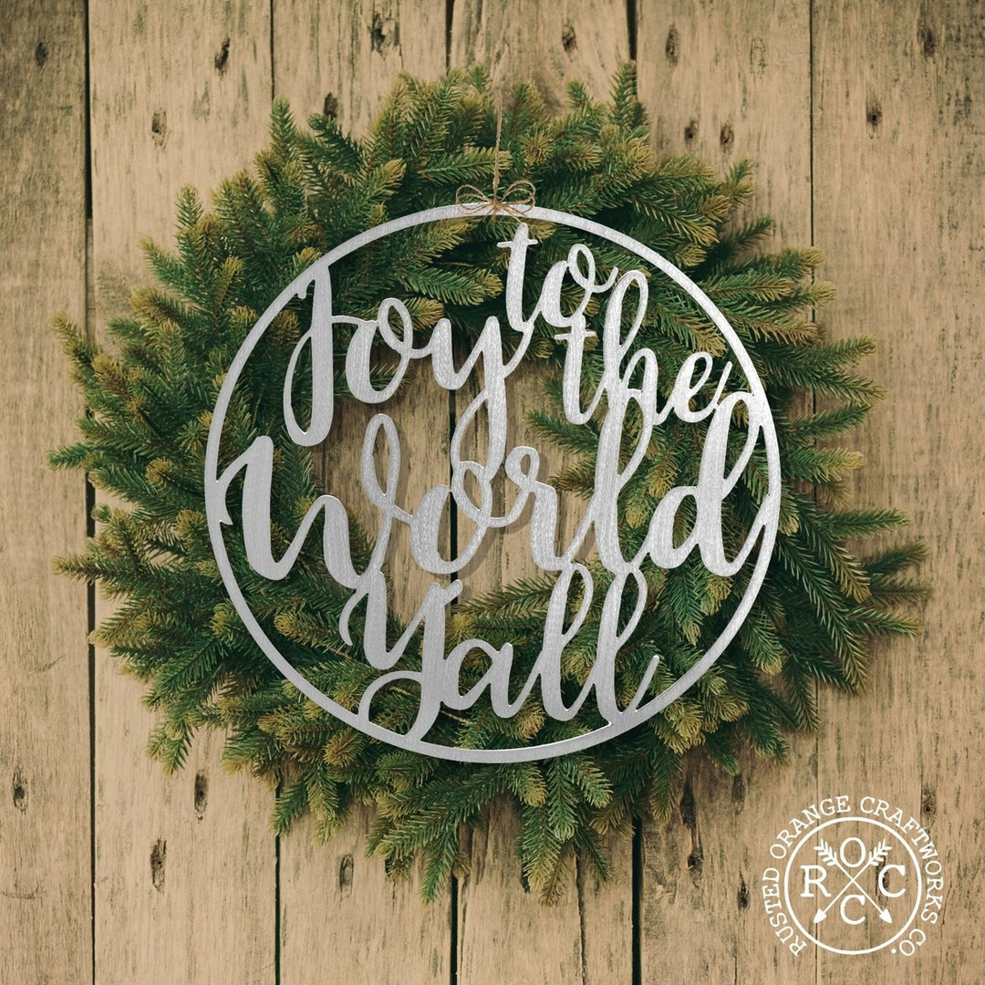 Winter Greeting Signs - Metal Christmas Wreath Decor Image 1