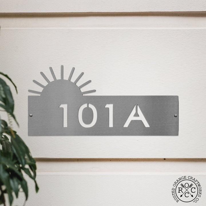 Landscape Address Plaque - 4 Styles - Circular Address Plaque for House Numbers Image 1