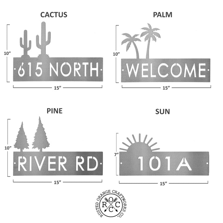 Landscape Address Plaque - 4 Styles - Circular Address Plaque for House Numbers Image 6