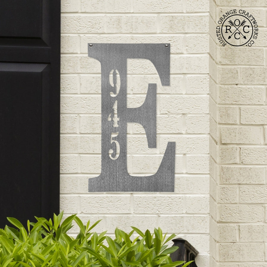 Letter Address Plaque - 3 Sizes - Metal Personalized Address Numbers for House Image 1