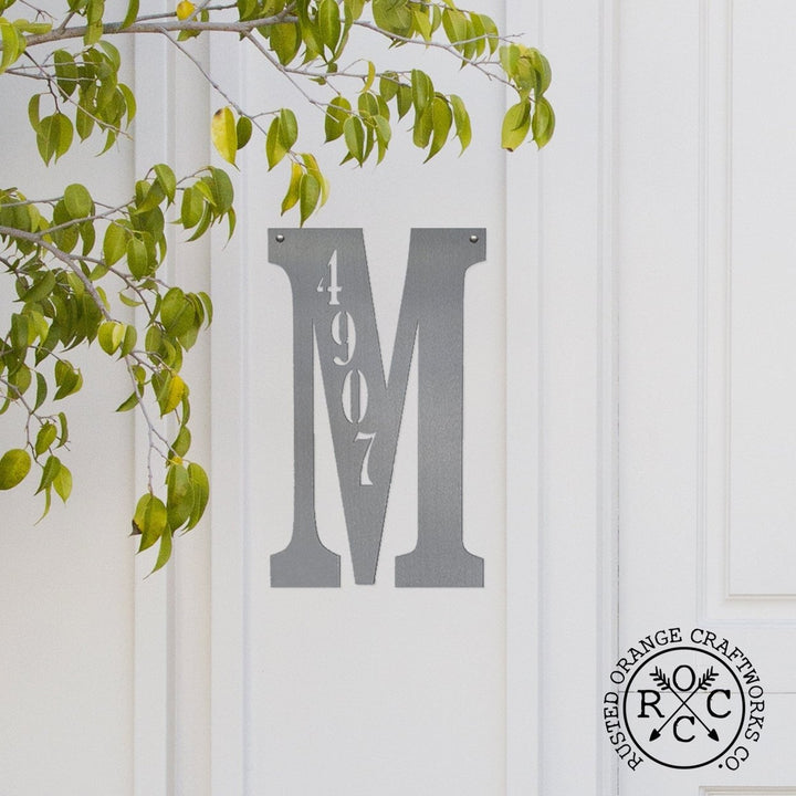 Letter Address Plaque - 3 Sizes - Metal Personalized Address Numbers for House Image 1