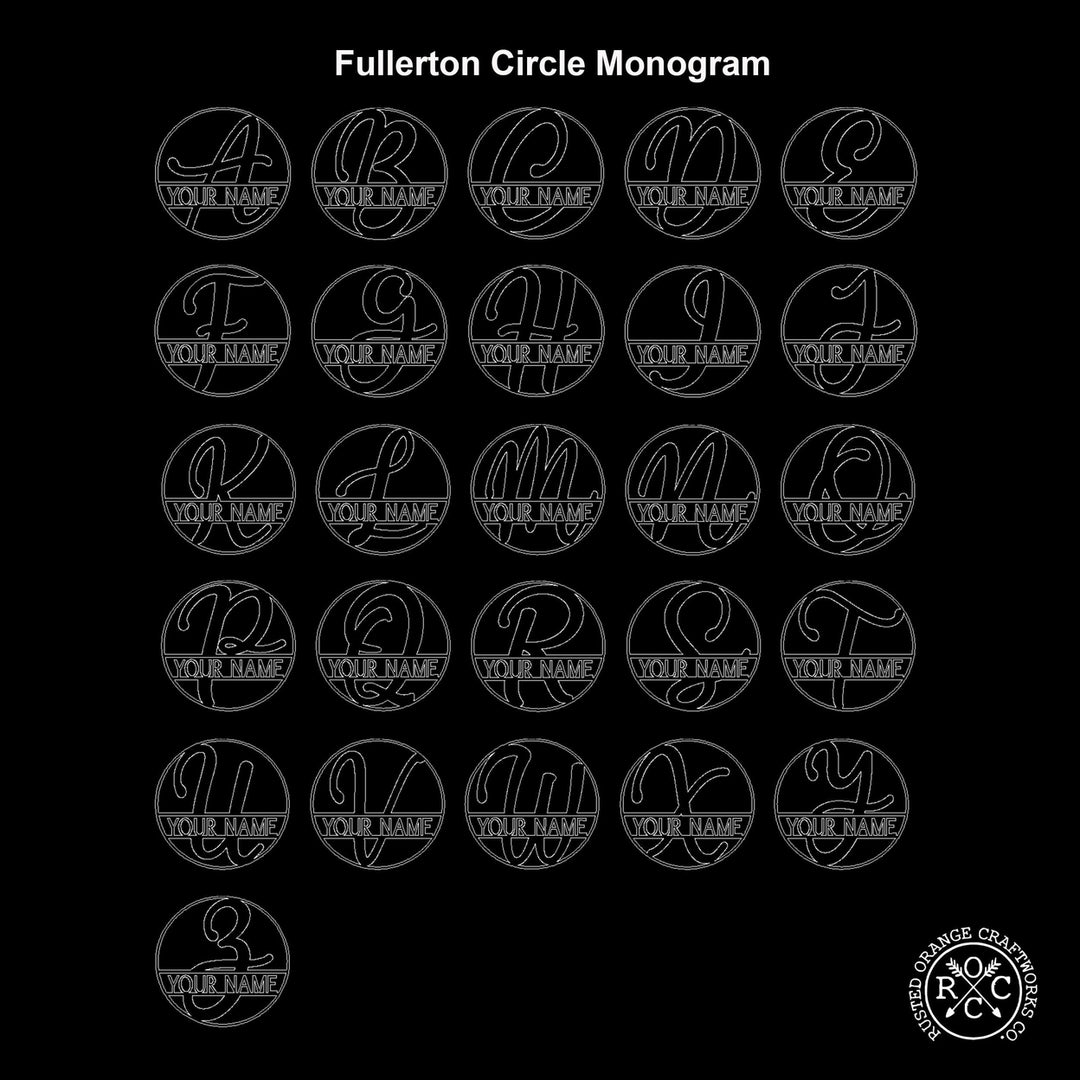 Fullerton Monogram - Circle or Square - Metal Last Name Sign Image 9