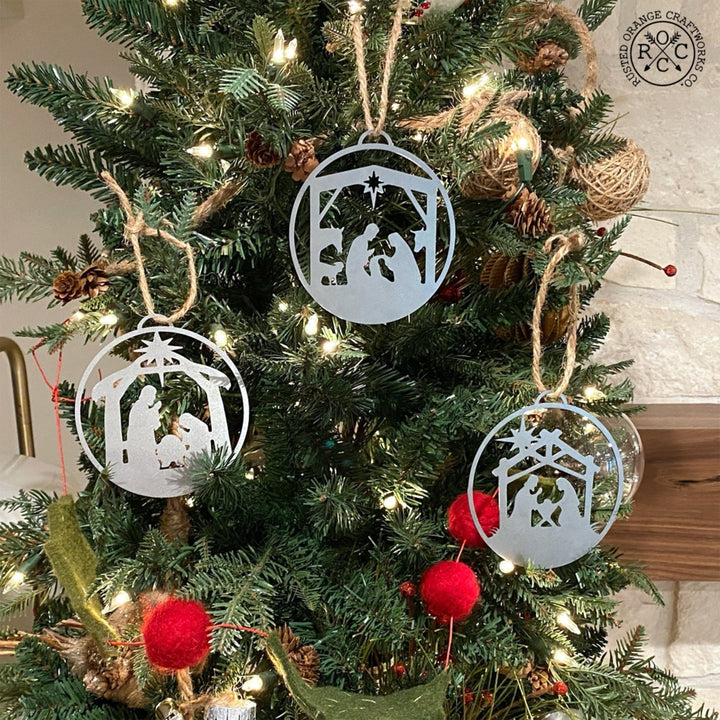 Nativity Ornaments - 5 pack - Metal Christmas Tree Ornaments Image 5