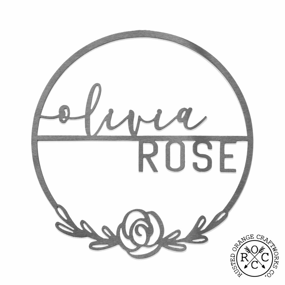Mountain Rose Sign Collection - Circle Sign with First and Last Name Image 10