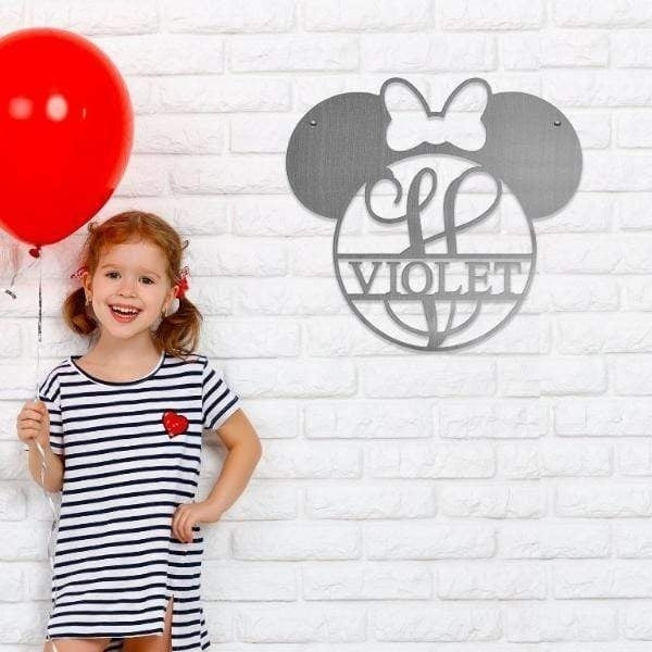 Mouse Ears Monogram - 15" - Personalized Name Sign For Kids Room Image 4
