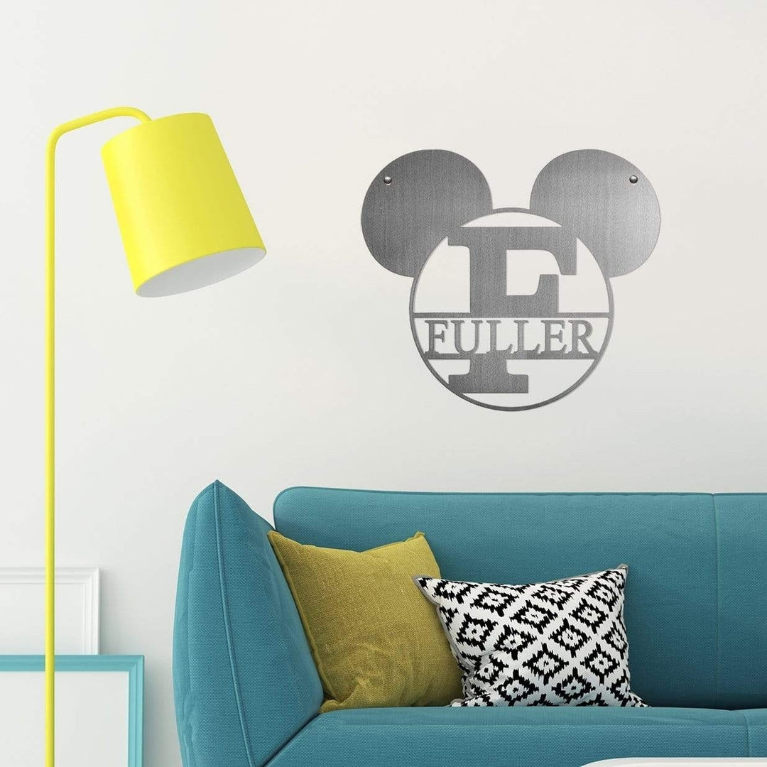 Mouse Ears Monogram - 15" - Personalized Name Sign For Kids Room Image 5