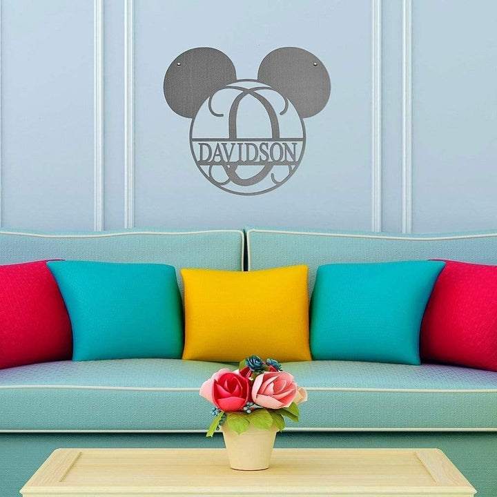 Mouse Ears Monogram - 15" - Personalized Name Sign For Kids Room Image 8