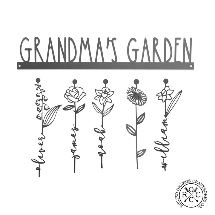 Our Family Garden - Personalized Birth Month Flowers Family Name Sign Image 9