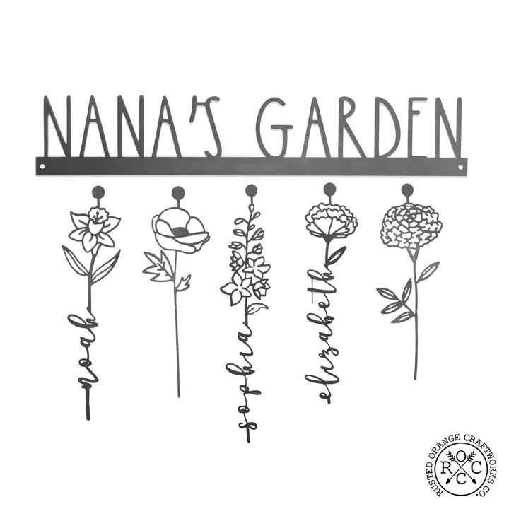 Our Family Garden - Personalized Birth Month Flowers Family Name Sign Image 11