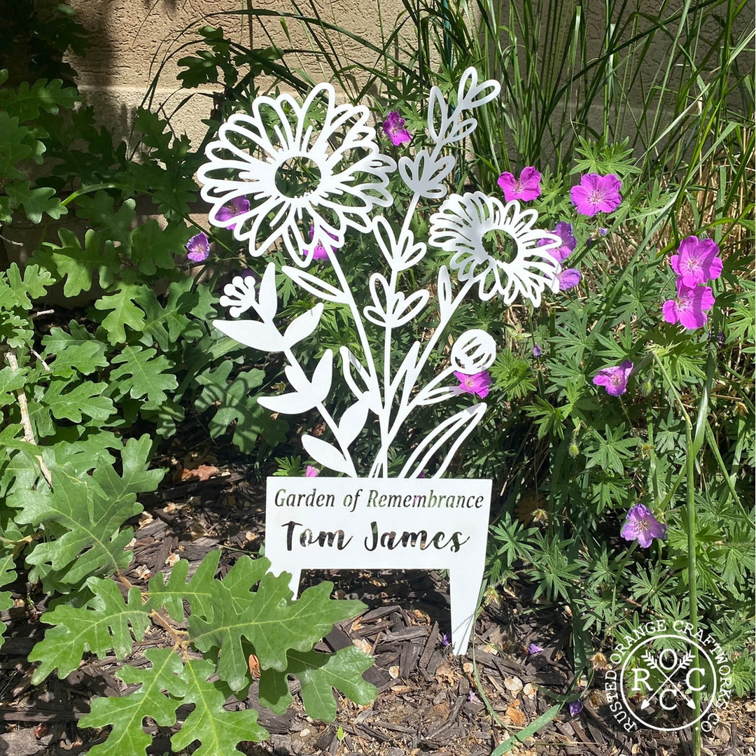 Flower Bouquet Stake - Metal Cutout Memorial Stake for Loved Ones Image 3