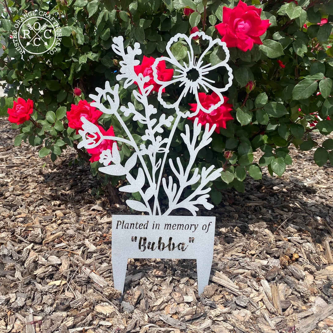 Flower Bouquet Stake - Metal Cutout Memorial Stake for Loved Ones Image 5