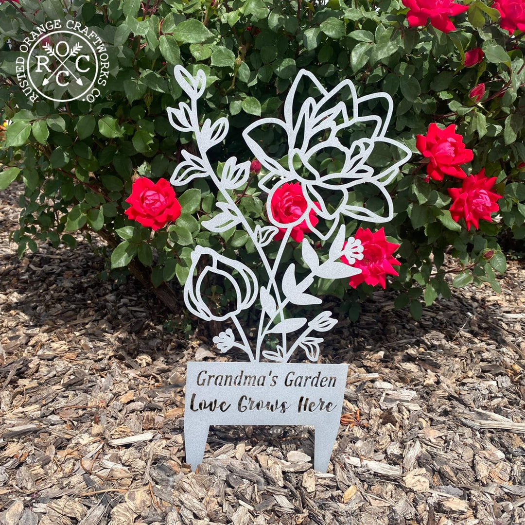 Flower Bouquet Stake - Metal Cutout Memorial Stake for Loved Ones Image 11
