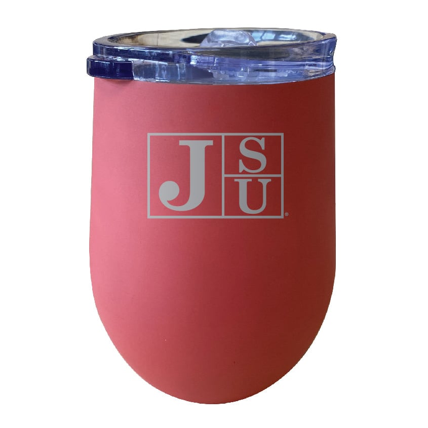 Jackson State University NCAA Laser-Etched Wine Tumbler - 12oz Stainless Steel Insulated Cup Image 1