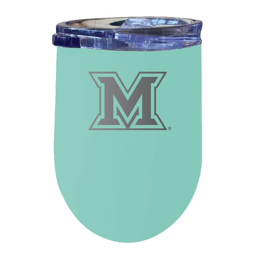 Miami University of Ohio NCAA Laser-Etched Wine Tumbler - 12oz Stainless Steel Insulated Cup Image 4