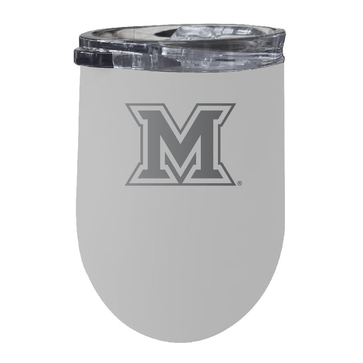 Miami University of Ohio NCAA Laser-Etched Wine Tumbler - 12oz Stainless Steel Insulated Cup Image 5