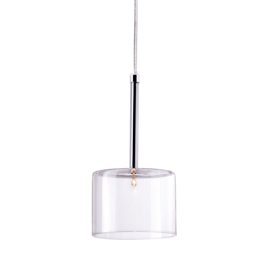 Storm Ceiling Lamp Clear Chrome Suspended Cylinder G4 Halogen UL Approved 10W Image 1