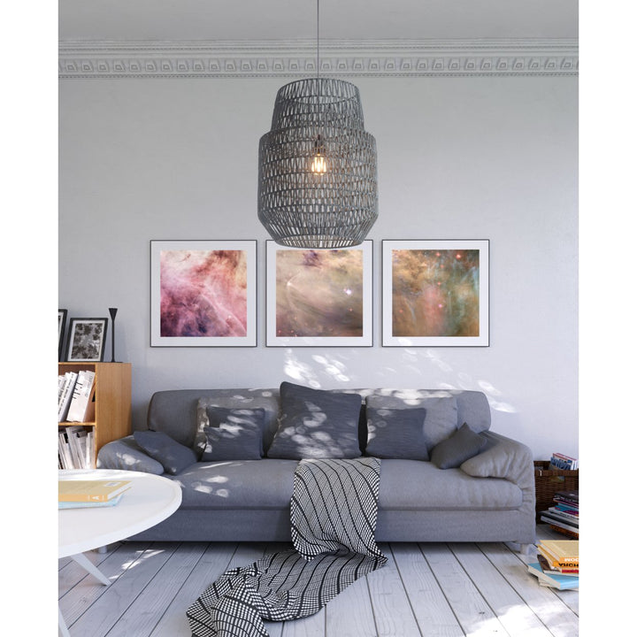 Daydream Ceiling Lamp Gray 60W E26 A19 Bell Shade Soft Modern Design Lighting Image 5