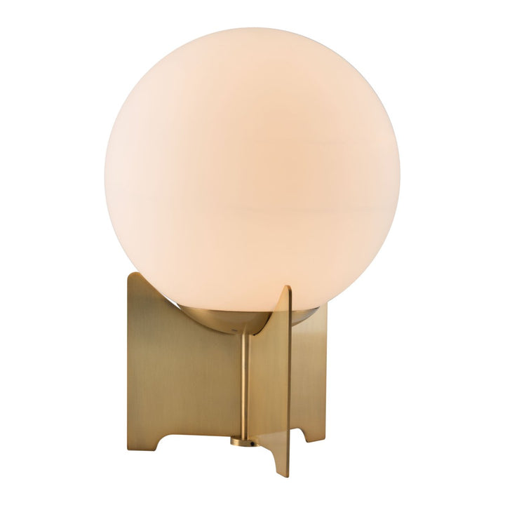 Pearl Table Lamp White Brass Frosted Glass Accent Light Bedside Design 12in Image 1