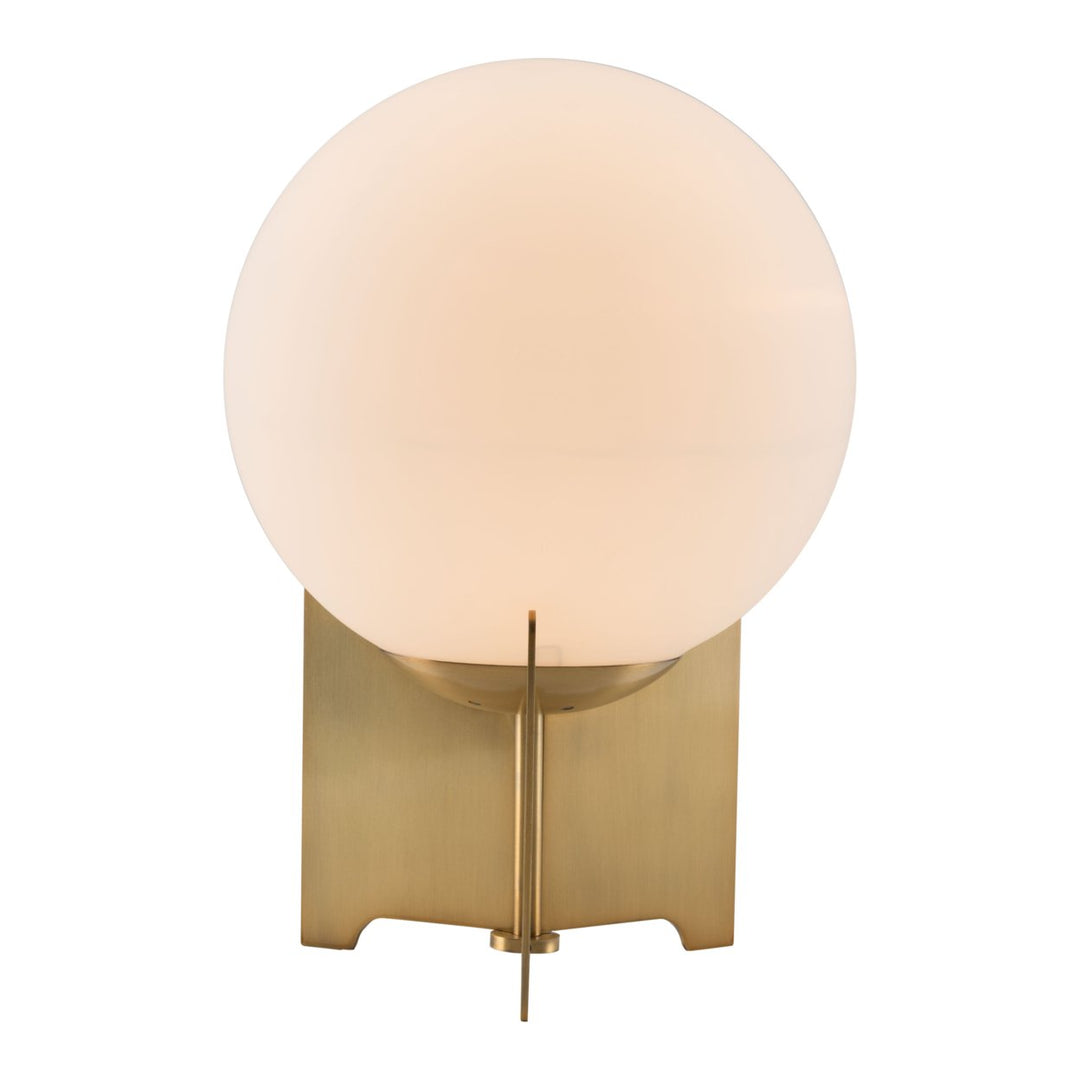 Pearl Table Lamp White Brass Frosted Glass Accent Light Bedside Design 12in Image 2