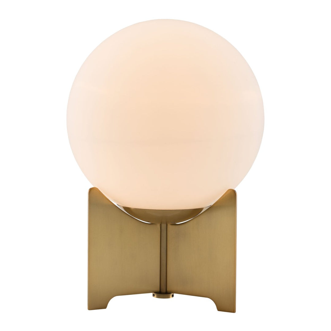 Pearl Table Lamp White Brass Frosted Glass Accent Light Bedside Design 12in Image 3