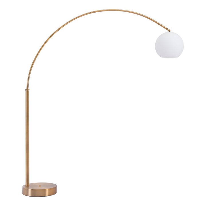 Griffith Brass Arc Floor Lamp Modern Design Living Room Lighting Adjustable Height Image 2