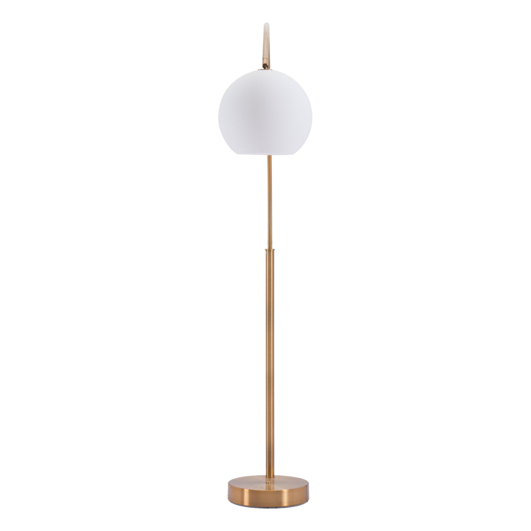 Griffith Brass Arc Floor Lamp Modern Design Living Room Lighting Adjustable Height Image 3