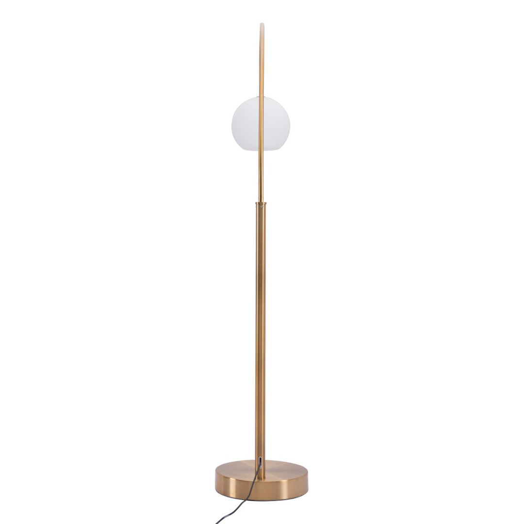 Griffith Brass Arc Floor Lamp Modern Design Living Room Lighting Adjustable Height Image 4